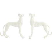 Light & Living - Ornament DOGS - 17x8x18 cm - Wit - Set van 2
