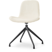 Nola-Fé draaibare eetkamerstoel rib beige - zwart onderstel