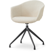 Nola-Otis draaibare eetkamerstoel cottonbeige - zwart onderstel