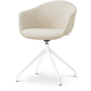 Nola-Otis draaibare eetkamerstoel cottonbeige - wit onderstel