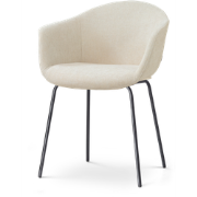 Nora-Otis eetkamerstoel cottonbeige - zwart onderstel