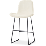 Nino-Fé barkruk rib beige - zwart onderstel - 75 cm