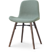 Nena-Fé eetkamerstoel saliegroen - walnoot houten onderstel