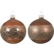 Kerstbal glas d8cm walnoot a2