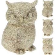 Uil 6x6x9 cm 3ass goud kerstversiering