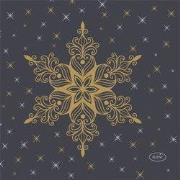 Servet l24b24 cm snowstars blck 20st