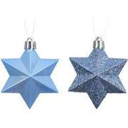 Ster kunststof L9b9h12 cm blauw 12 st