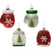 Dennenappel glas d2,5h6 cm pink 12 st