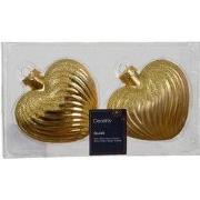 Hart glas L9,8b4h9,5 cm goud 2 st
