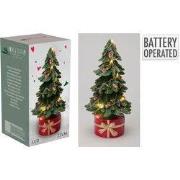 Kerstboom met led 13x27 cm