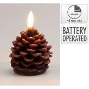 Ledkaars dennenappel 7 cm bruin