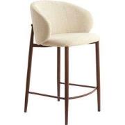 Light&living Barkruk 57x55x94 cm ALUKO crème+bruin - set van 2