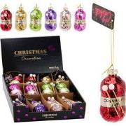 Bolletje wol hangdeco 9 cm 6ass