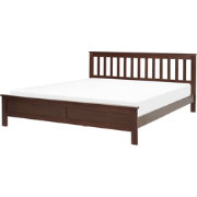 MAYENNE  - Tweepersoonsbed - Donkerbruin - 180 x 200 cm - Dennenhout