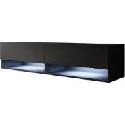 Meubella - TV-Meubel Asino LED - Mat Zwart - 140 cm