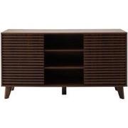 Buffet met 2 schuifdeuren, facades met groefhout effect, L140 cm - FRI...