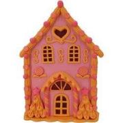 LED - Candy House - Polyresin - Pink/Orange - 13x13x18,5cm