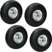 4 x zakwagenwiel massief rubber zwart 260 x 85 mm