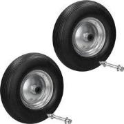 ECD Germany 2x Kruiwagenwiel gemaakt van lekbestendig PU massief rubbe...