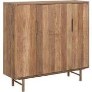 DTP Home Cupboard Bliss low, 4 doors,130x140x40 cm | TEAKWOOD top