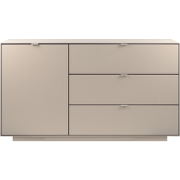 Dressoir met 1 deur, 3 grote lades in zanddecor L160 cm - VIKA