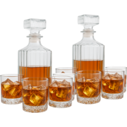 OTIX Whiskey Set - Karaf 2 Stuks - met 8 glazen - 10-delig - Transpara...