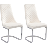 ALTOONA - Eetkamerstoel - Gebroken wit - Fluweel