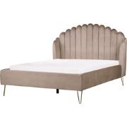 AMBILLOU - Tweepersoonsbed - Taupe - 140 x 200 cm - Fluweel
