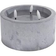 Kaars led ivar 3-pits h10 cm beton