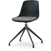 Nola-Liv draaibare eetkamerstoel zwart met zeegrijs zitkussen - zwart ...