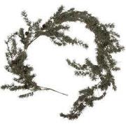 Clayre & Eef Kerstguirlande 20x7x180 cm / 3xAA Groen Hout