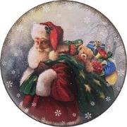 Clayre & Eef Onderbord Ø 33 cm Rood Kunststof Kerstman