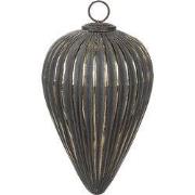 Clayre & Eef Kerstbal Ø 15x26 cm Zwart Glas