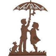 Clayre & Eef Decoratie Beeld 21x5x31 cm Bruin Metaal Kinderen