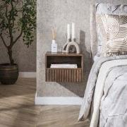 Hoyz Collection - Nachtkastje Carve Zwevend Open Vak 1 Lade - Massief ...