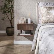 Hoyz Collection - Nachtkastje Carve Shelve Zwevend 1 Lade - Massief Ac...