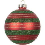 Clayre & Eef Kerstbal Ø 8x8 cm Rood Groen Glas