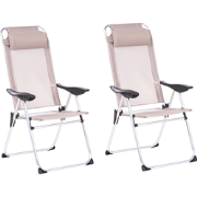 ASINE - Tuinstoel set van 2 - Beige - Aluminium