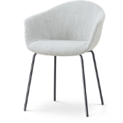 Nora-Otis eetkamerstoel grijs melange - zwart onderstel