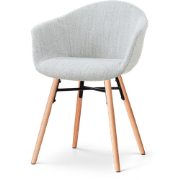 Nena-Otis eetkamerstoel grijs melange - houten onderstel