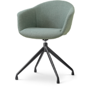 Nola-Otis draaibare eetkamerstoel saliegroen - zwart onderstel