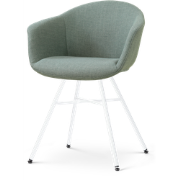 Noa-Otis eetkamerstoel saliegroen - wit onderstel