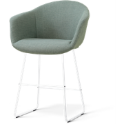 Nino-Otis barkruk saliegroen - wit onderstel - 65 cm