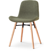 Nena-Fé eetkamerstoel forestgroen - houten onderstel