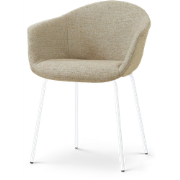 Nora-Otis eetkamerstoel taupe melange - wit onderstel