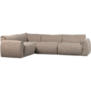 WOOOD Baggy Hoekbank Links - Geweven Stof - Bruin Melange -81x301x210