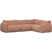 WOOOD Baggy Hoekbank Rechts - Geweven Chenille - Oud Roze - 81x396x214