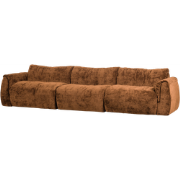 WOOOD Baggy 3-Zits Bank - 3D Chenille - Midden Bruin - 81x309x101