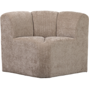 WOOOD Mojo Eetbankje Hoek Met Rugleuning - Ribstof - Donker Zand