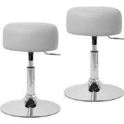 Set van 2 krukken Ø 33 cm lichtgrijs verchroomd staal ML design